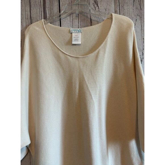 Creation Ivory Long BOHO Tunic Sweater Office Casual Plus Size 16 - Picture 3 of 9